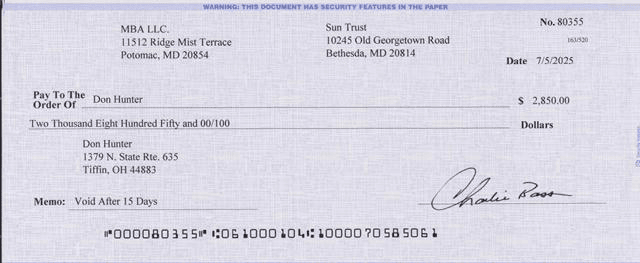Overnight Lien Profits Check Proof
