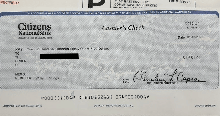 Overnight Lien Profits Check Proof