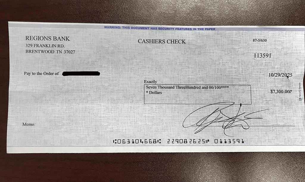 Overnight Lien Profits Check Proof