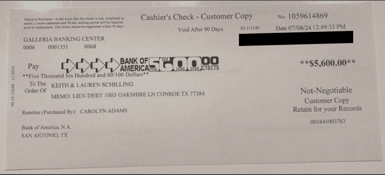 Overnight Lien Profits Check Proof