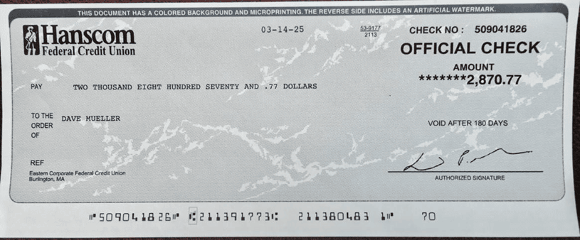 Overnight Lien Profits Check Proof