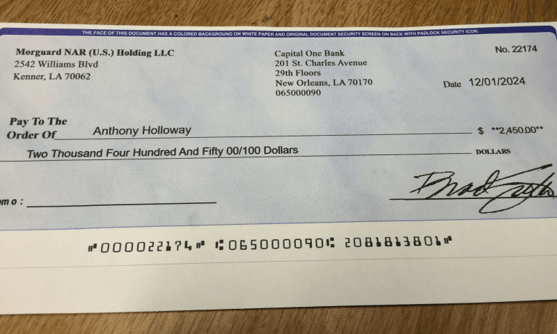 Overnight Lien Profits Check Proof