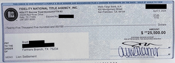 Overnight Lien Profits Check Proof