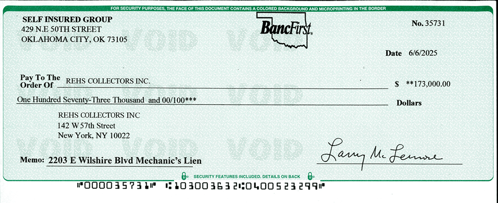 Overnight Lien Profits Check Proof