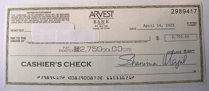 Overnight Lien Profits Check Proof