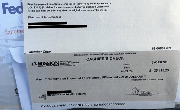 Overnight Lien Profits Check Proof